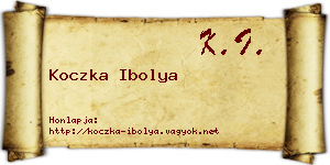 Koczka Ibolya névjegykártya